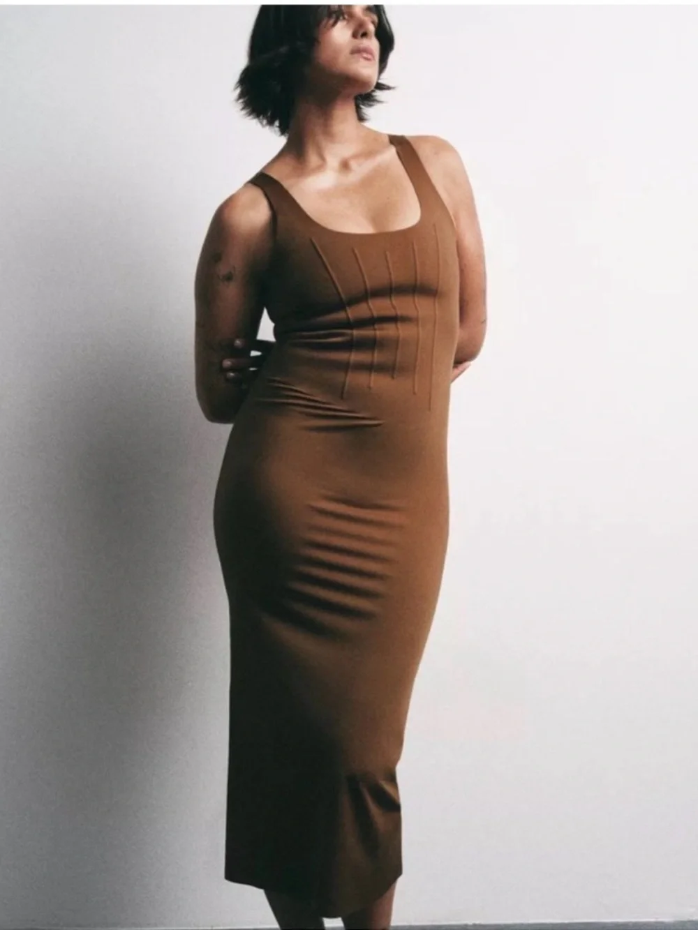 Zara NWT POLYAMIDE BLEND SHAPING DRESS - Picture 2 of 7